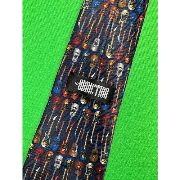 Addiction Guitars Men's Neck Tie Multicolor Acoustic Electric Music - Picture 4 of 8